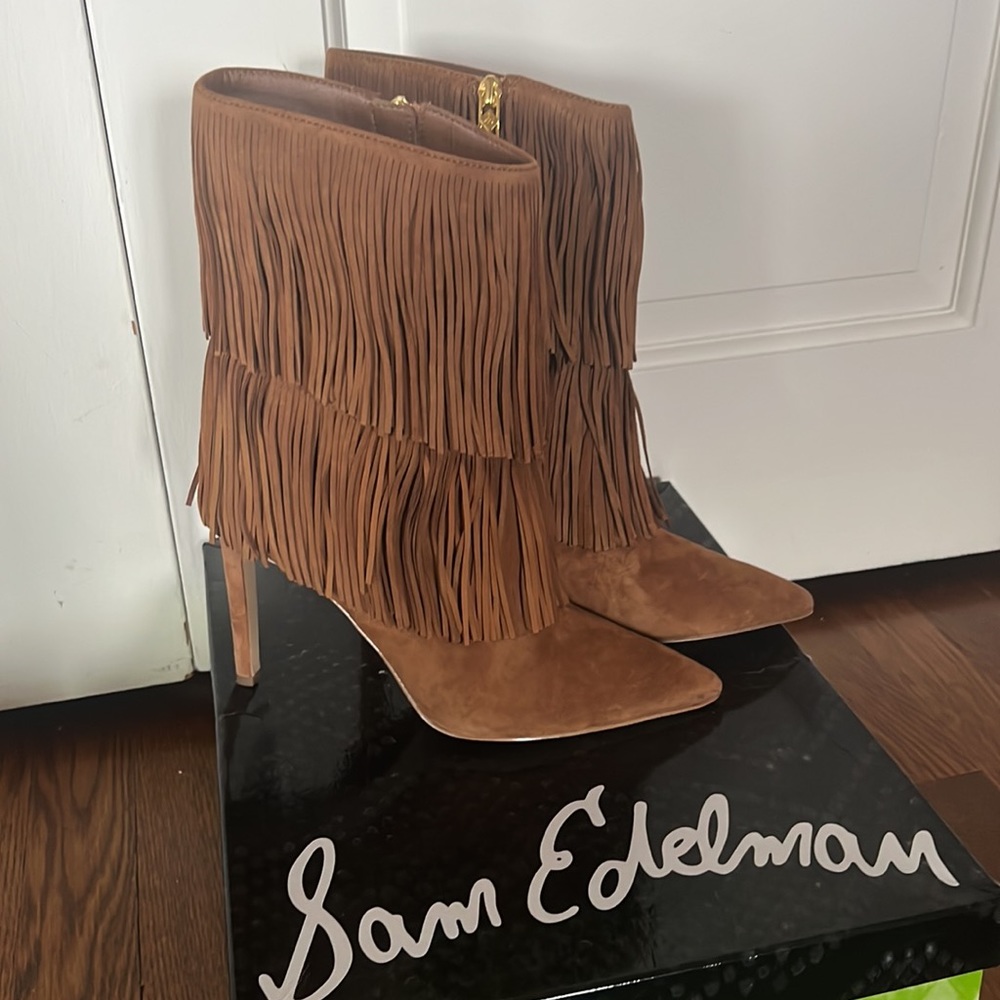 Sam Edelman Belinda Suede Tan Boot 7.5
